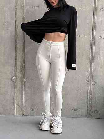 Женские повседневные леггинсы с молнией турецкий трикотаж алекс Молочный, 46/48 Одесса