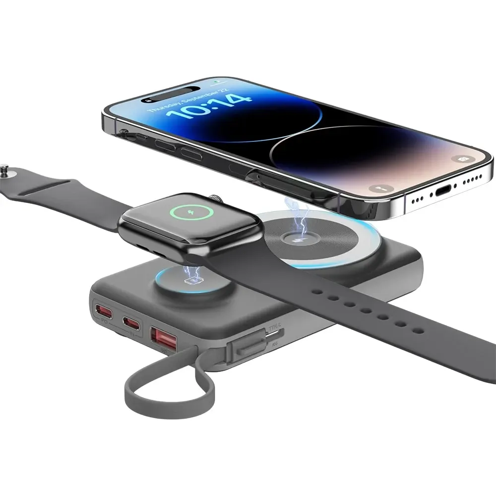 Повербанк 10000mAh Choetech B695 Black QC3.0 PD3.0 бездротова зарядка смартфонів та Apple Watch (43-00131) Київ - фото 8