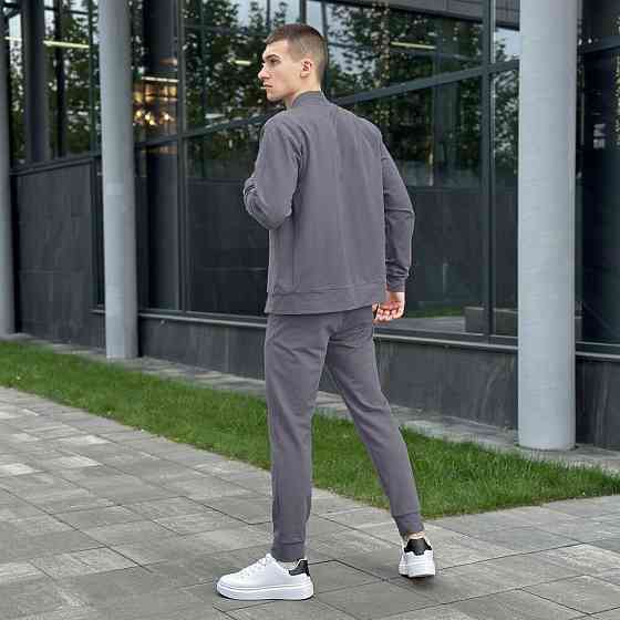 Темно-сірий спортивний костюм для чоловіків. Комплект штани і кофта сірий Pobedov Alpha Київ