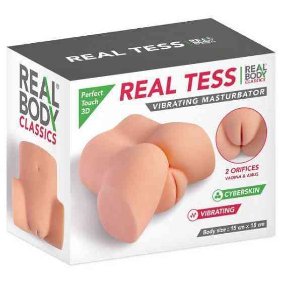 Мастурбатор-півторс з вібрацією Real Body Real Tess, вагіна та анус, 18х15см Sex Aura Київ