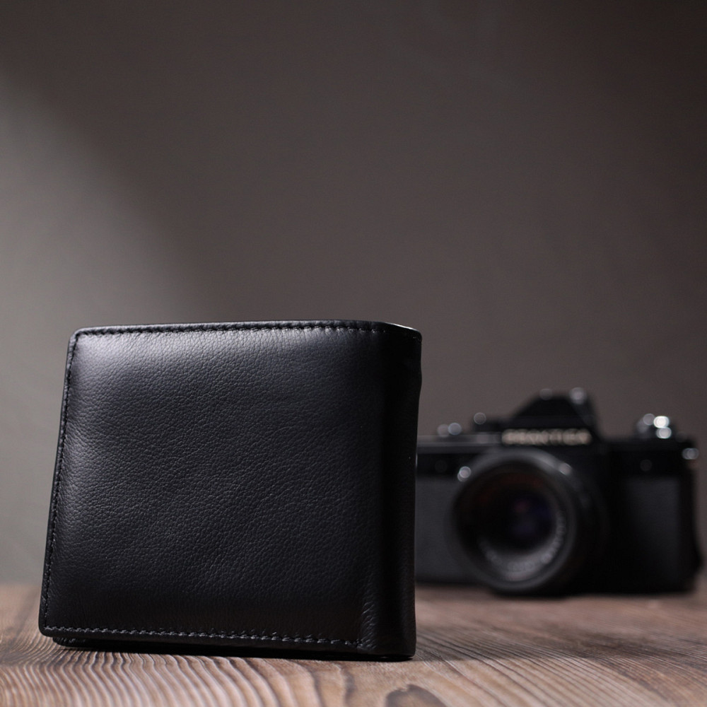 Мужское портмоне из натуральной кожи ST Leather 22734 Черный Киев - изображение 10