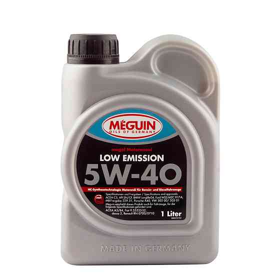 MEGUIN Low Emission SAE 5W-40 1 л — моторное масло Low-SAPS для бензиновых и дизельных двигателей, VW 505.01, BMW LL-04, MB 229.31 Ковель