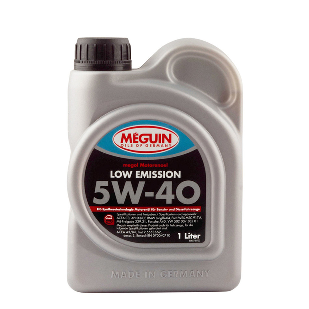 MEGUIN Low Emission SAE 5W-40 1 л — моторное масло Low-SAPS для бензиновых и дизельных двигателей, VW 505.01, BMW LL-04, MB 229.31 Ковель - изображение 1