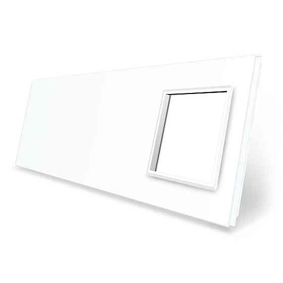 Рамка 4-постова порожня Х сенсорів 1 розетка (Х-Х-Х-0) LIVOLO, загартоване скло, біла, 294×80 мм (VL-P700/00/00/E-8W) Коломыя