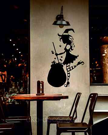 Декоративное настенное 3D Панно «Ведьма», Декор на стену с объемом 90*56 см, Черный Киев