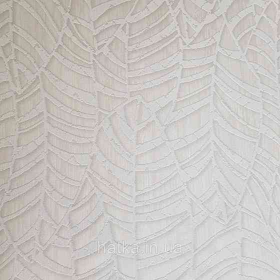 Шпалери метрові вінілові на флізелін Villa Marburg Lombardi геометрія абстракція листя білі на сріблястому Київ