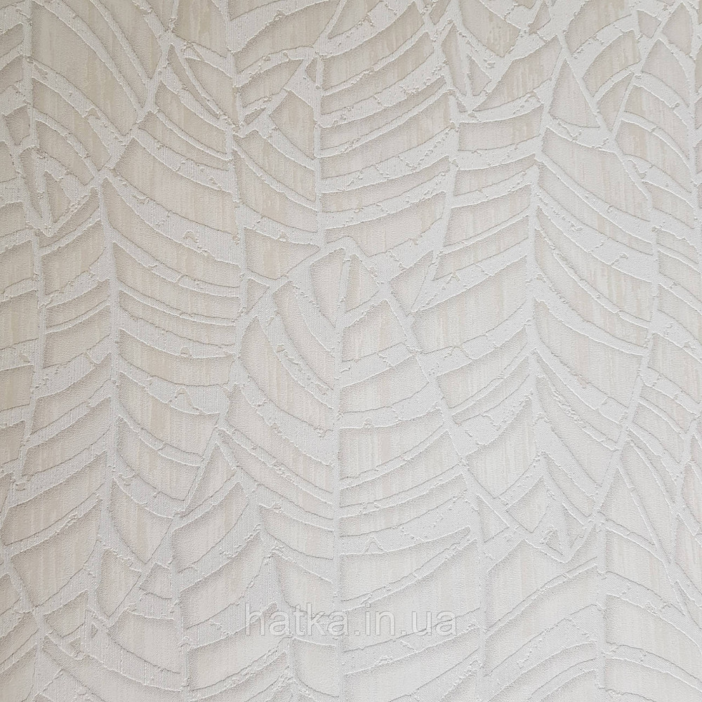 Шпалери метрові вінілові на флізелін Villa Marburg Lombardi геометрія абстракція листя білі на сріблястому Київ - фото 2
