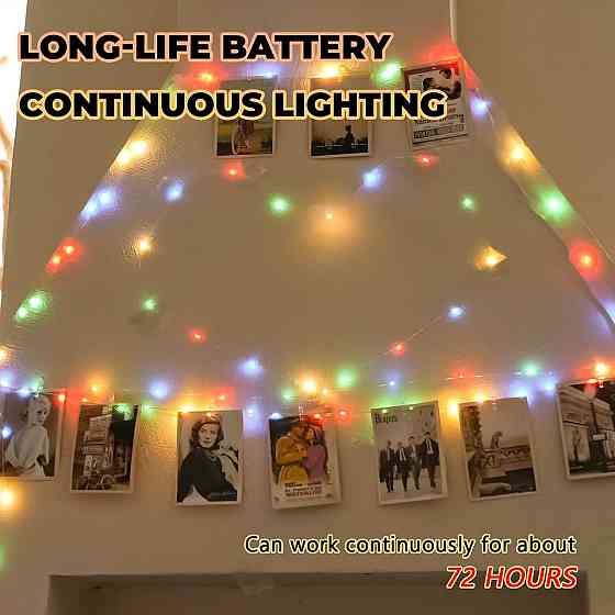 Гірлянда HXWEIYE 6 Pack Multicolor 7ft 20LED мультиколор батарейна з пультом і таймером водонепроникна для декору спальні саду Київ