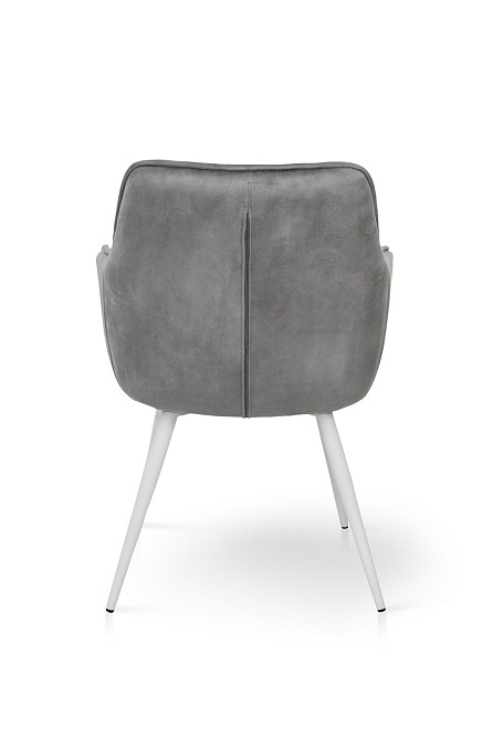 Крісло Наомі, білий/ велюр світл-сірий Київ - фото 6