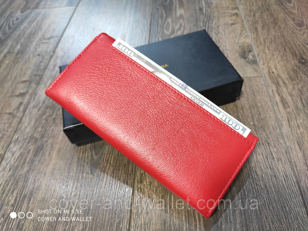 Жіночий шкіряний гаманець на магнітах червоного кольору Marco Coverna MC 1411 Київ - фото 7