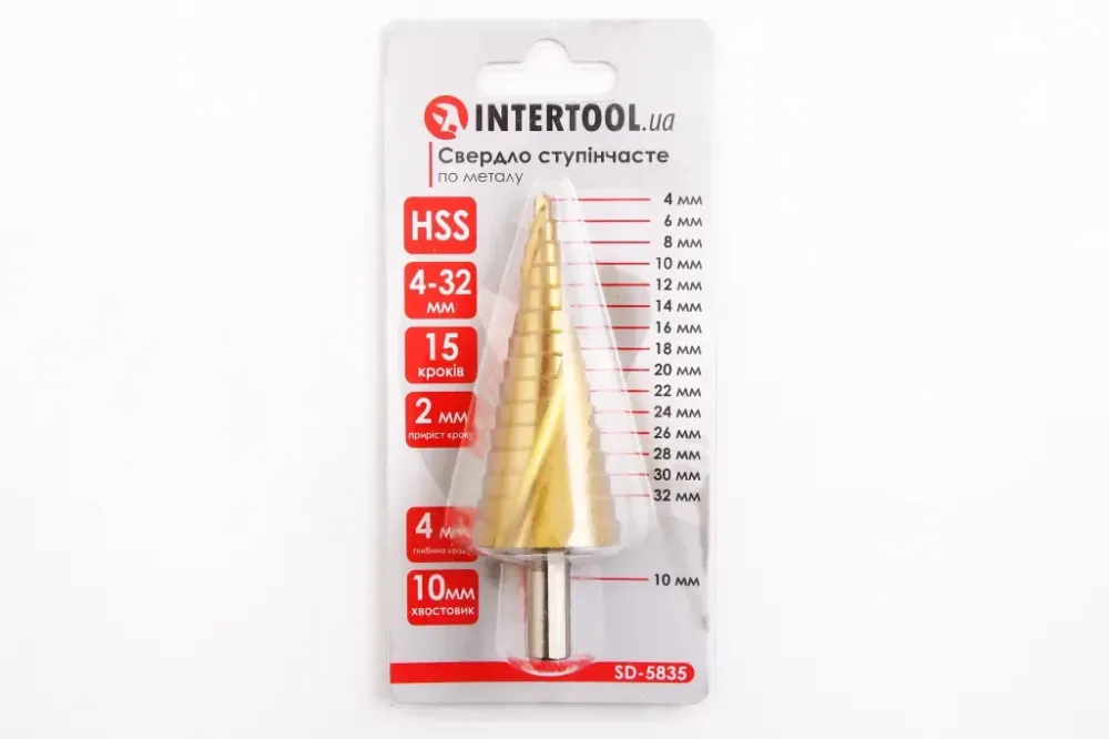 Свердло по металу ступінчасте спіральне Intertool 4.0-32.0 Вінниця - фото 2