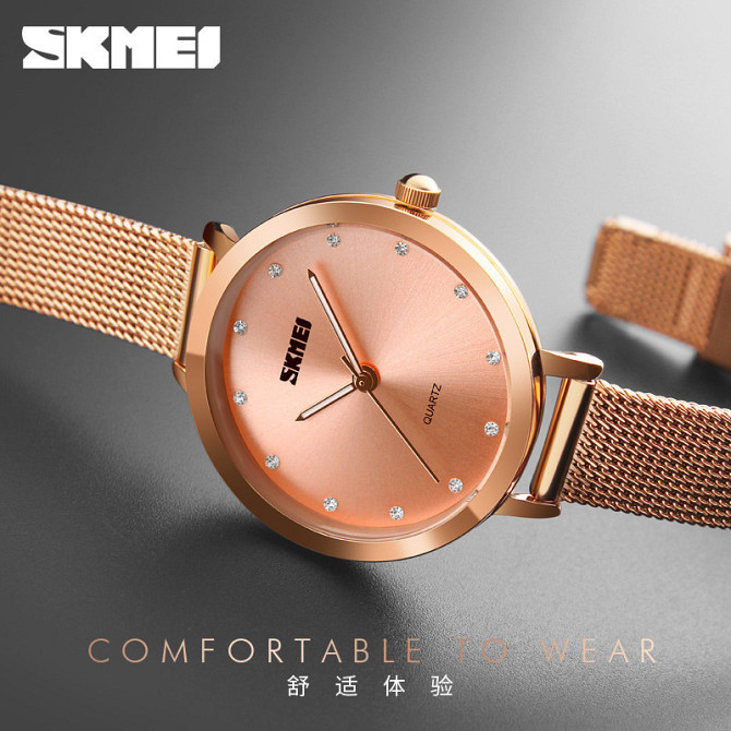 Женские классические часы Skmei 1291 angel (Золотистый) Винница - изображение 5