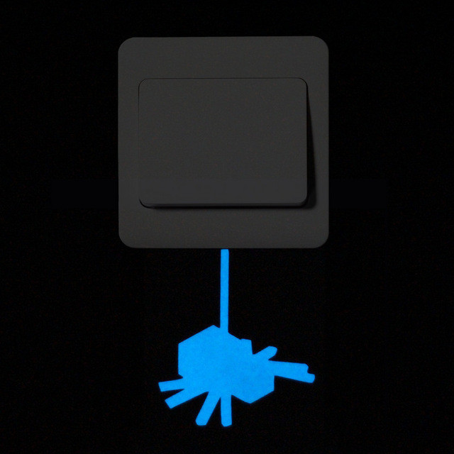 Фосфорная наклейка Паук 75 на 75 мм голубой Киев - изображение 1