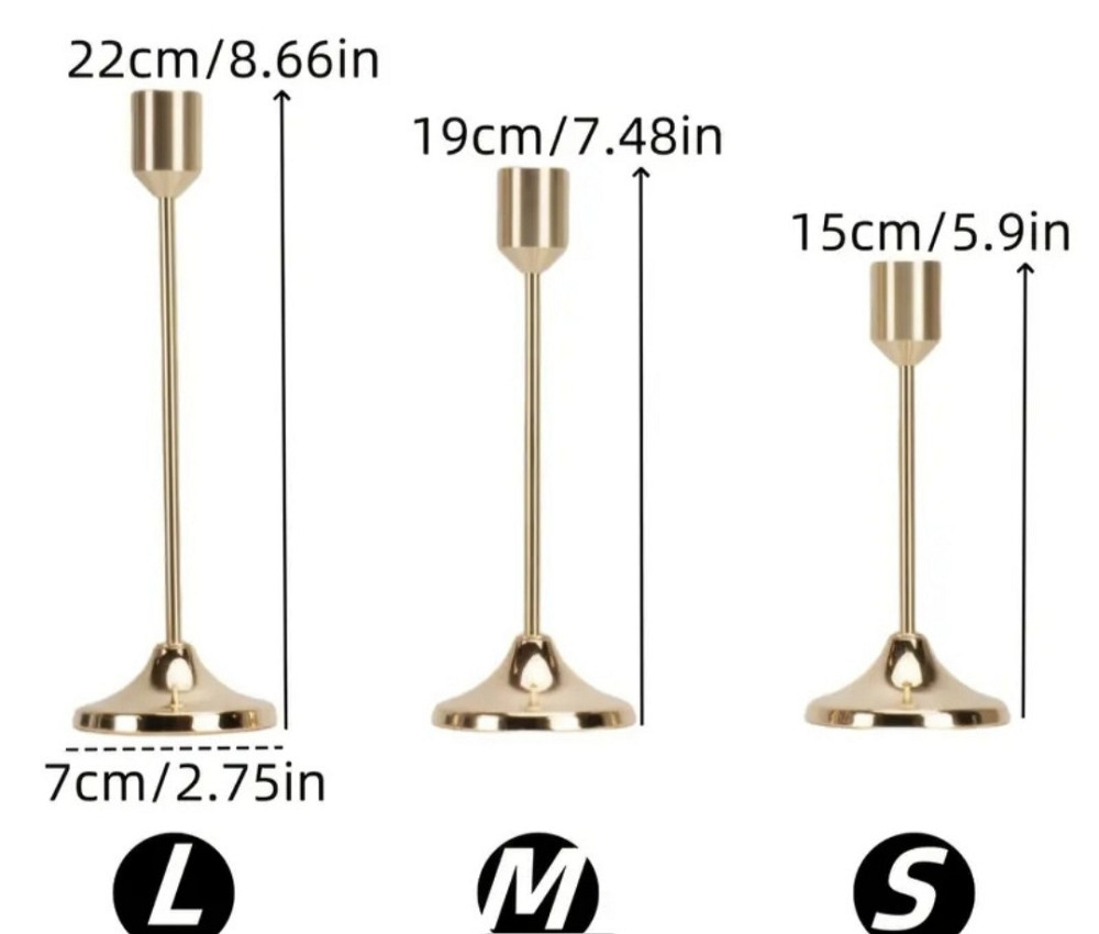 Підсвічники 3 шт золотисті Смела - изображение 4