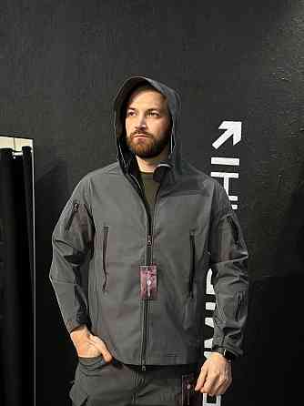 Softshell костюм чоловічий сірий водонепроникний вітростійкий куртка і штани для літа Львів