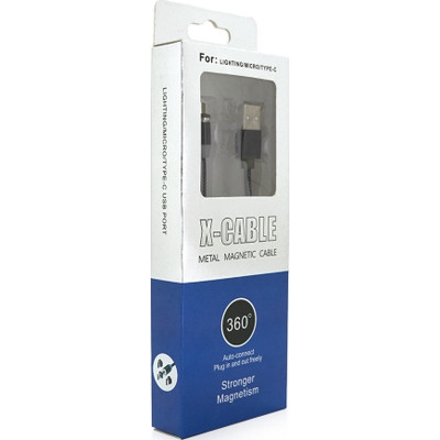 Дата кабель USB 2.0 to Lightning 2.0m 2A magnetic nylon black PiPo (18166) Вінниця - фото 4