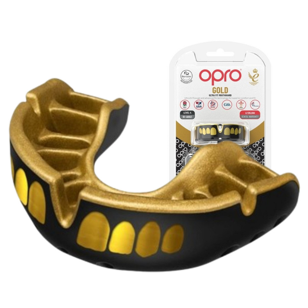 Капа OPRO Gold доросла (вік 11+)  Grillz Black/Gold (art.102504012) Кам'янське - фото 1