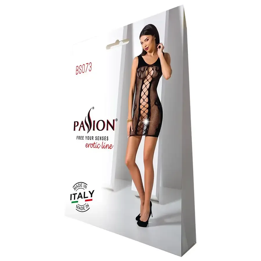 Відверта сукня-сітка Passion BS073 black Львів - фото 7