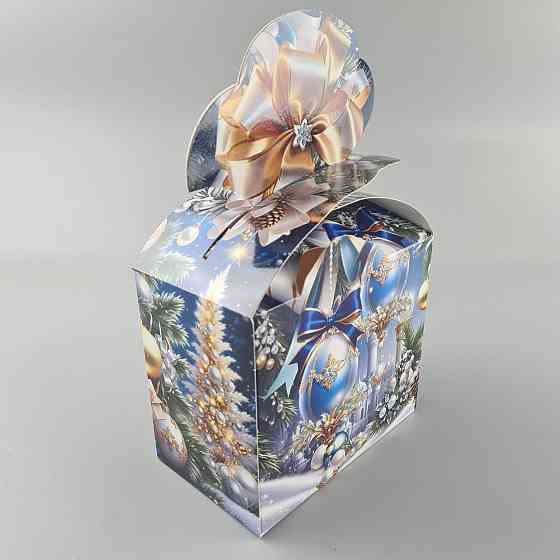 Новогодняя подарочная картонная упаковка для конфет (1000грм) №195 