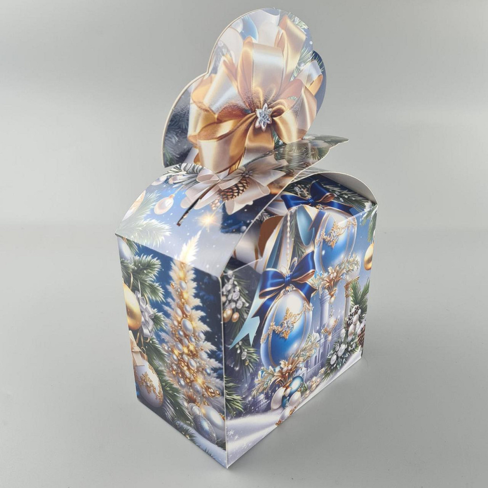 Новогодняя подарочная картонная упаковка для конфет (1000грм) №195 