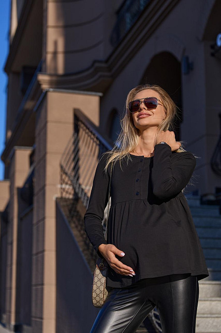 Лонгслів для вагітних та годуючих Tallinn XL (48) Lullababe Чорний Кривий Ріг - фото 1