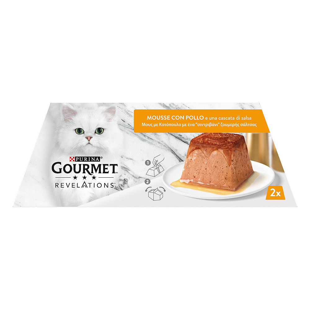Вологий корм GOURMET Revelations для дорослих котів, мус з підливкою, що стікає, з куркою, 2x57 г Київ - фото 4