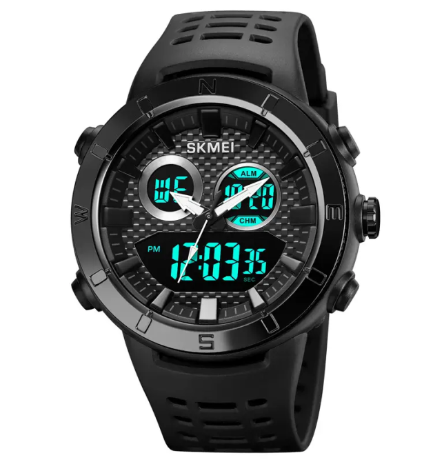 Годинник чоловічий наручний спортивний Skmei 2014 (Чорний з чорним) Київ - фото 2