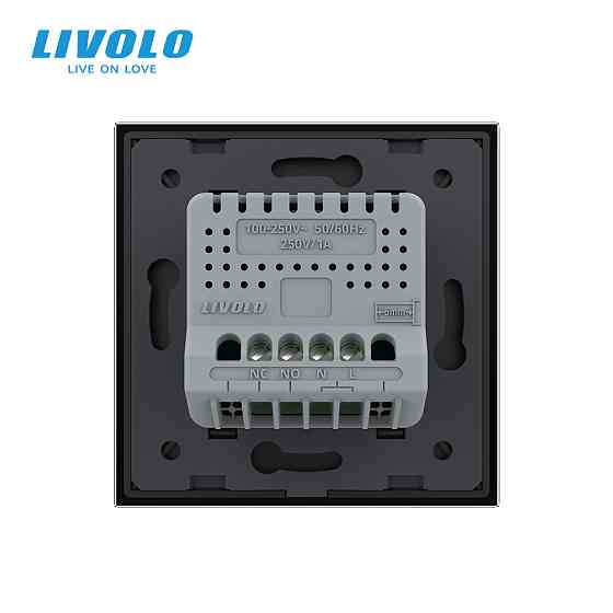 Електрична розетка з USB Type-C 18Вт для зарядки, з заземленням, LIVOLO, чорна, скляна рамка, 250В 16А (VL-C7CTF16A.UC18W-2BP) Коломыя