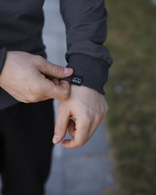 Свитшот мужской однотонный темно-серый Pobedov 001 Киев - изображение 2