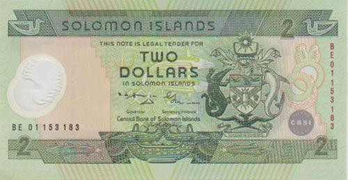 Соломони / Соломоны 2 долара 2001р Р-23 UNC Полімер Пям'ятна