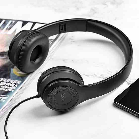 Навушники HOCO W21 Graceful charm wire control headphones Black Киев