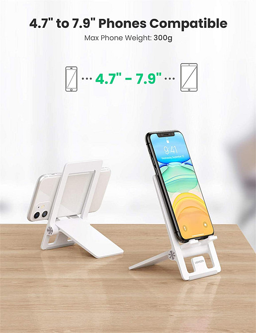 Настільна підставка для телефону UGreen складна телефонна док-станція (Біла) Николаев - изображение 6