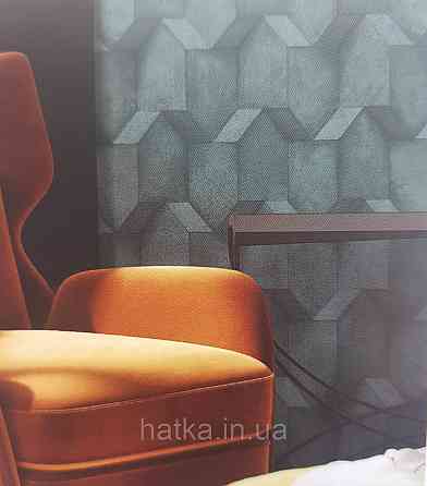 Обои виниловые на флизелине AS creation The Bos 0.53х10 геометрия фигуры структурные бирюзовые серые 3д Киев