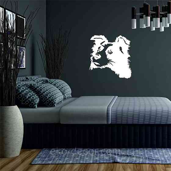 Декоративне настінне Панно «Бордер-Колі», Декор на стіну 50*48 см, Білий Київ