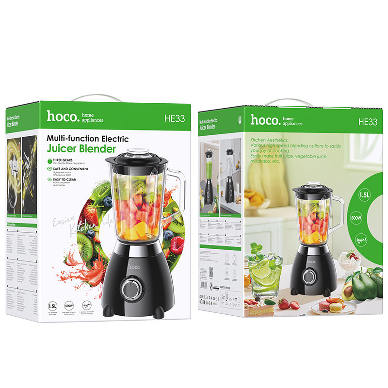Блендер HOCO HE33 1.5L electric retro juicer blender (EU) Black Одесса - изображение 2