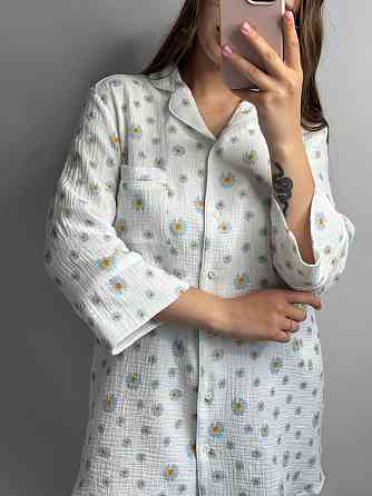 Женская муслиновая ночная сорочка Ромашки XS-S Харьков