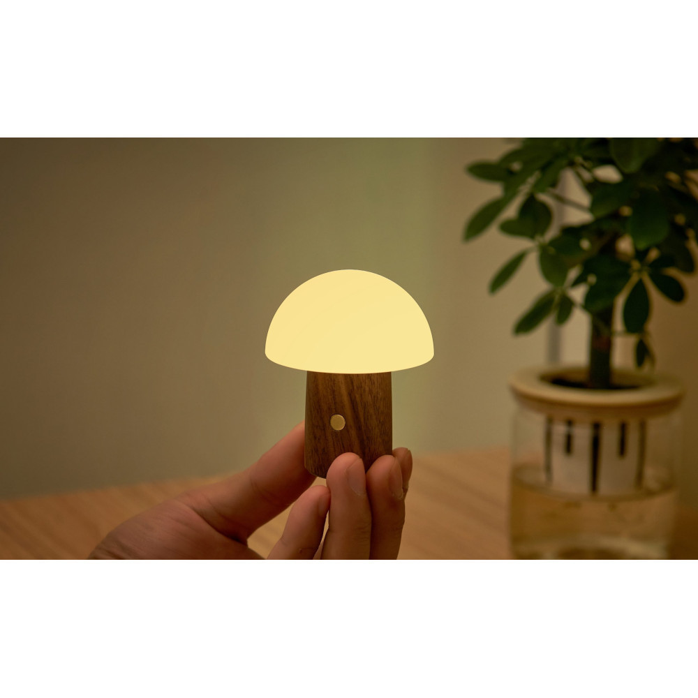 Светильник на аккумуляторе Gingko Alice Mushroom Lamp Super Mini RGB 65 мм (Орех) Киев - изображение 3