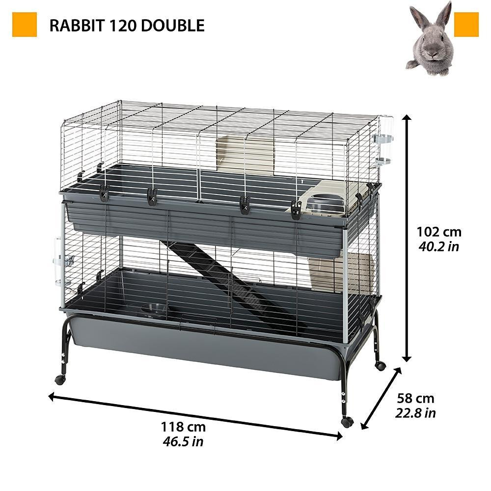Двухэтажная клетка с подставкой на колесах для кроликов Ferplast Rabbit 120 Double (Ферпласт Реббит 120 Дабл) Запорожье - изображение 2