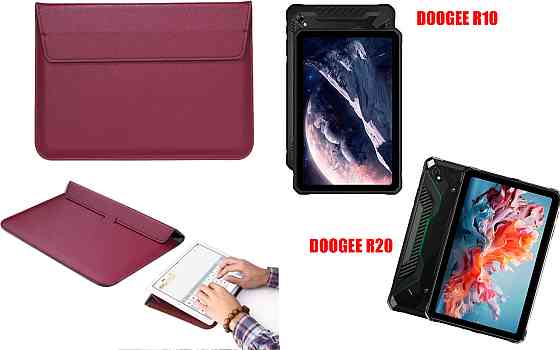Чохол-конверт VitoCase для Doogee R10, з функцією підставки для планшета Чорний Бордовий Київ