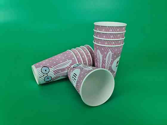 Склянка гофрована 340 мл Зайці рожеві (20 шт.) Харків