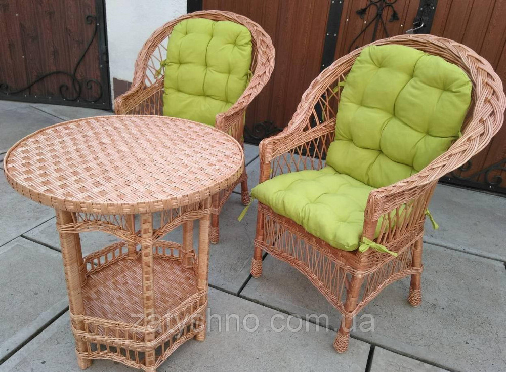 Комплект плетених меблів з накидками Київ - фото 4