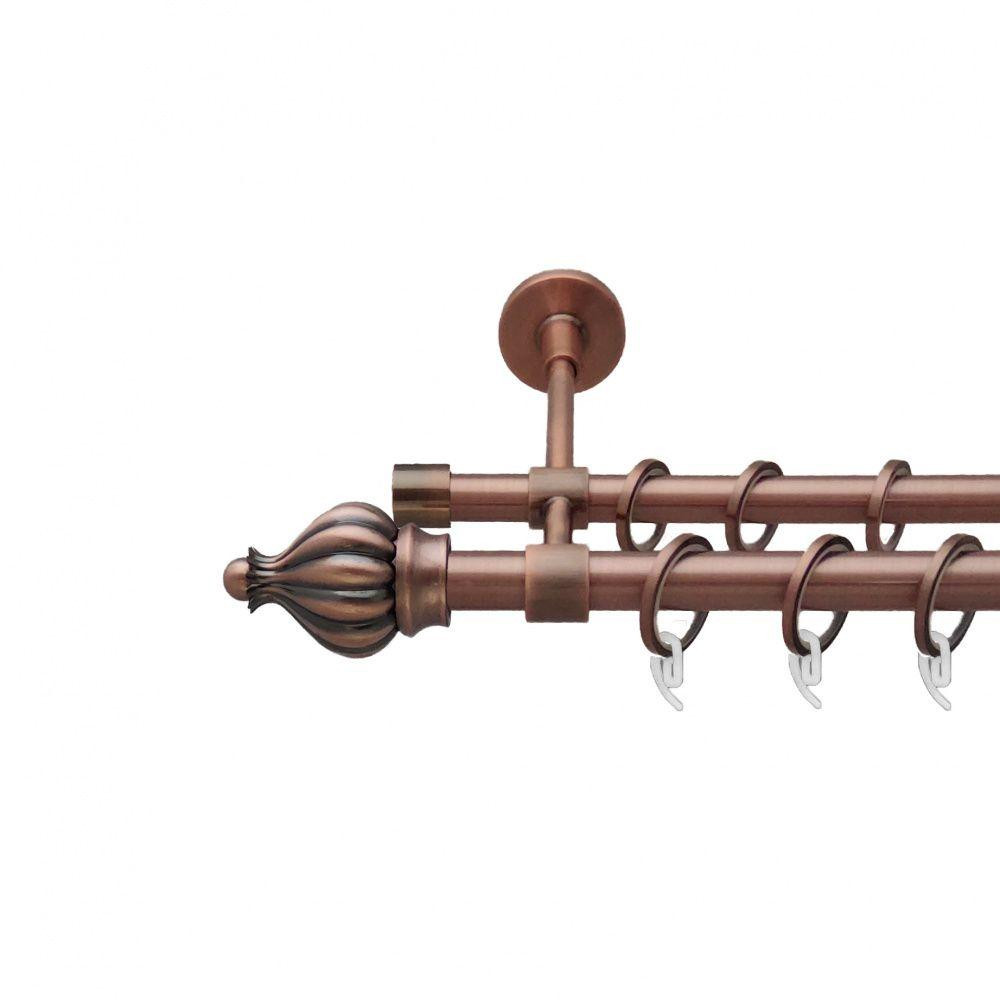 Карниз Orvit Таджа металевий дворядний закритий гладка труба кільце фасонне металеве  Мідь 19\16 мм 300 см (6938857) Львів - фото 1