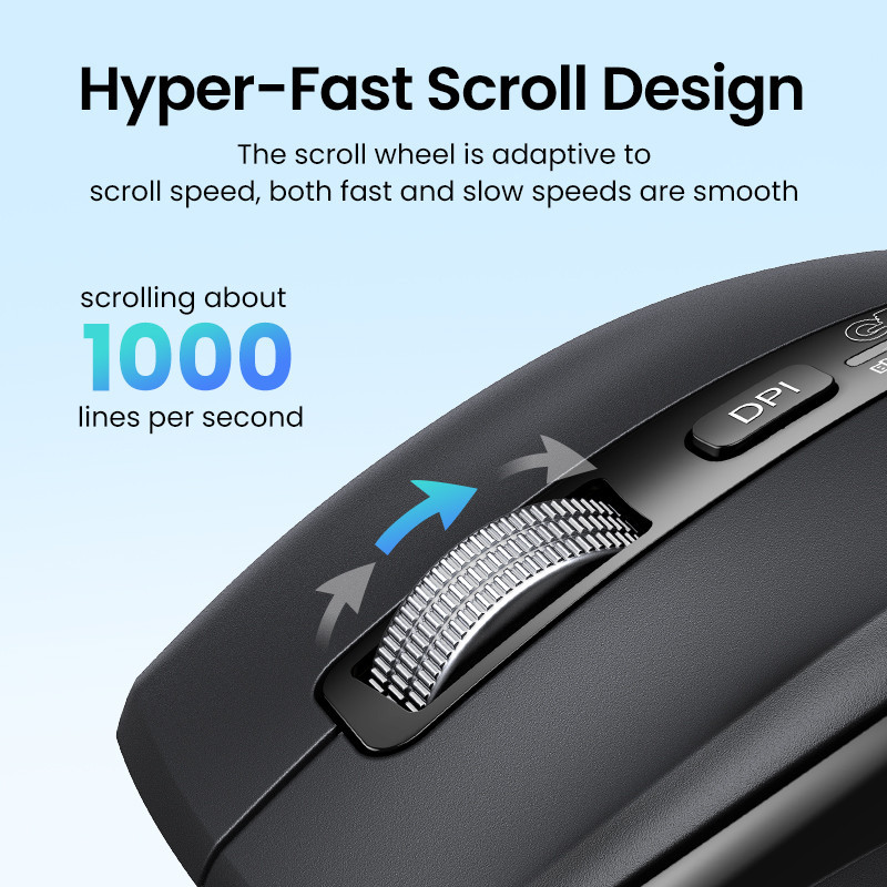 Маніпулятор миша бездротова UGREEN M751 Multi-mode Wireless Mouse Black Одеса - фото 4