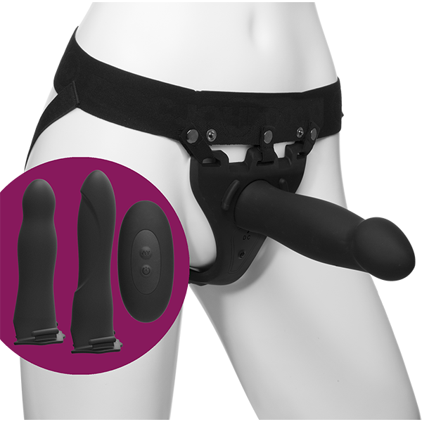 Набір для страпона з вібрацією Doc Johnson Body Extensions - BE Naughty - Black Sex Aura Київ - фото 2