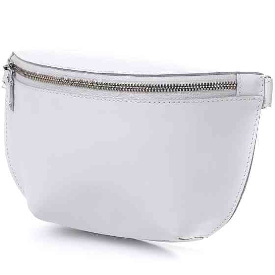 Кожаная женская бананка Белый (SHVIGEL) Киев