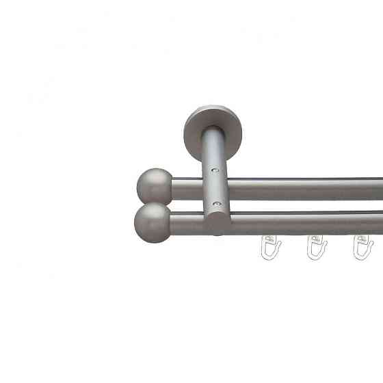 Карниз Orvit Куля Болонь металевий дворядний реверсивний профільна труба  Сатин 19\19 мм 300 см (6300830) Львів