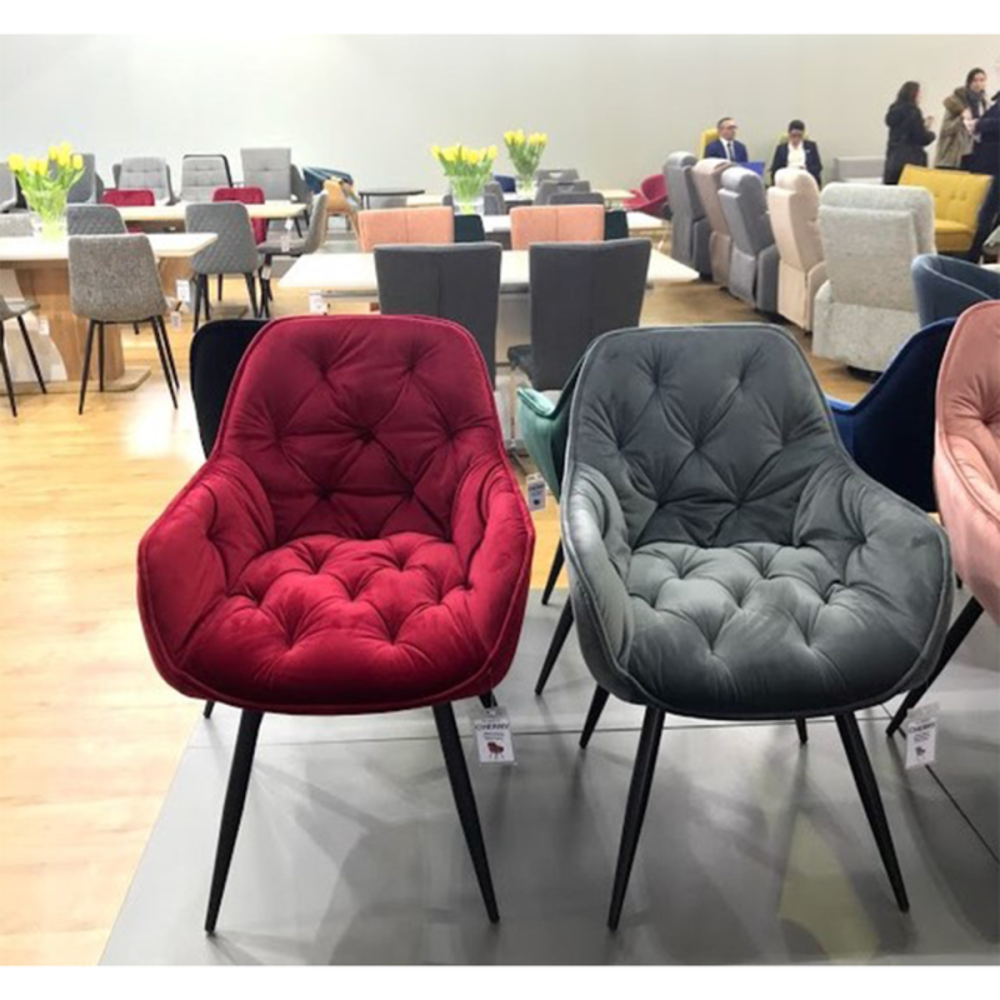 Стілець CHERRY VELVET чорний каркас/сірий BL.14 Київ - фото 14