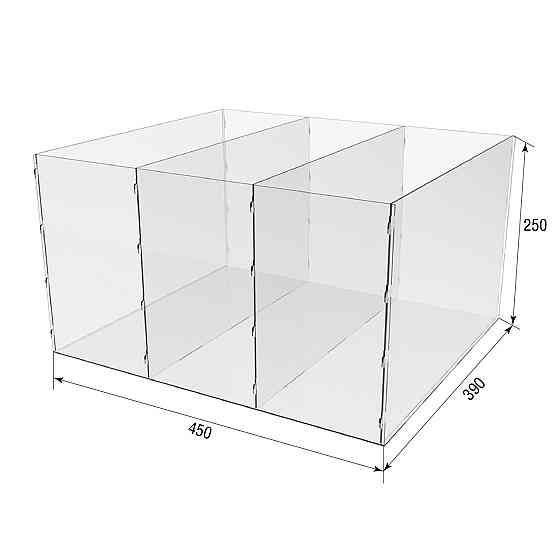 Коробка акриловая EKOSTAR 450х390х250 3 ячейки Киев