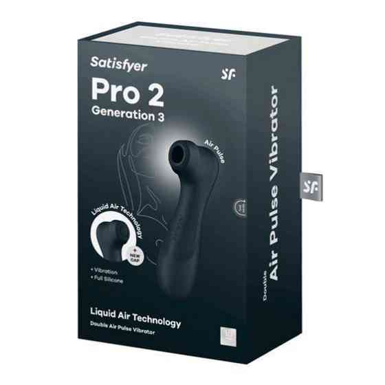 Кліторальний стимулятор - Satisfyer Pro 2 Generation 3 With Liquid Air Black Sex Aura Київ