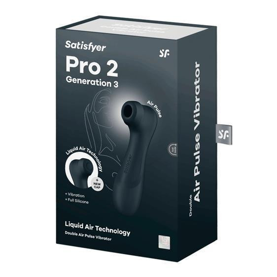 Кліторальний стимулятор - Satisfyer Pro 2 Generation 3 With Liquid Air Black Sex Aura Київ - фото 1
